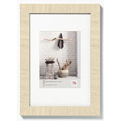 Abbildung von walther design Bilderrahmen cremeweiss 60 x 90 cm mit Passepartout, Home Holzrahmen HO090W