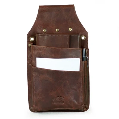 Abbildung von Branco Kellnerbörse Profi Kellnerholster Kellnerhalfter, Echt Leder Braun,