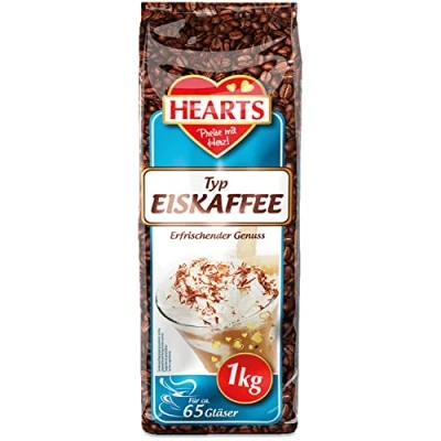 Abbildung von HEARTS Eiskaffee 1kg Getränkepulver, Perfekt für den Sommer, bis zu 65 Gläser