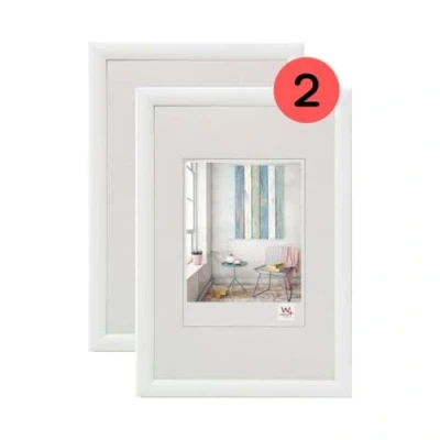 Abbildung von walther design Bilderrahmen weiss 20 x 30 cm Doppelpack, Trendstyle Kunststoffrahmen KP030WD