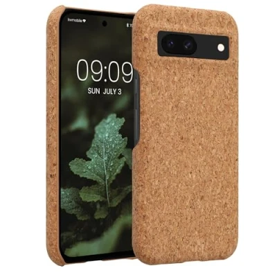 Abbildung von kwmobile Schutzhülle kompatibel mit Google Pixel 8a Hülle Kork Handyhülle Handy Case Cover Hellbraun
