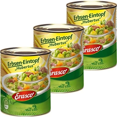 Abbildung von Erasco Erbsen Eintopf Hubertus mit Möhren und Rauchspeck 800g 3er Pack