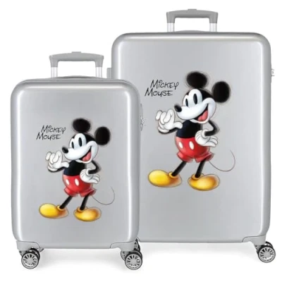Abbildung von Disney 100 Mickey Joyful Kofferset Grau 55/70 cm Starres ABS Integriertes TSA Schloss 119L 6 kg 4 Doppelrollen Handgepäck