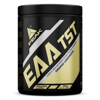 Abbildung von PEAK EAA TS Technology 500g Geschmack Orange Lemonade I alle essentiellen Aminosäuren Muskelaufbau schnell resorbierbar vegan B Vitamine