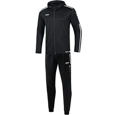 Abbildung von JAKO Kinder Trainingsanzug Polyester Striker 2.0 mit Kapuze, schwarz/weiß, 140, M9419