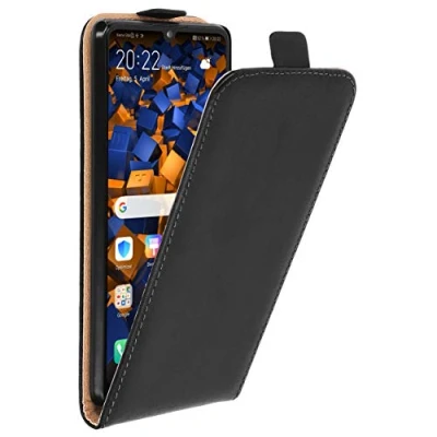 Abbildung von mumbi Tasche Bookstyle Case kompatibel mit Huawei P30 Pro Hülle Handytasche Wallet, schwarz