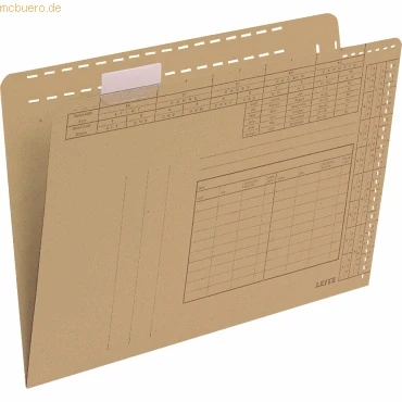 Abbildung von 100 x Leitz Einstellmappe A4 Natronkarton naturbraun