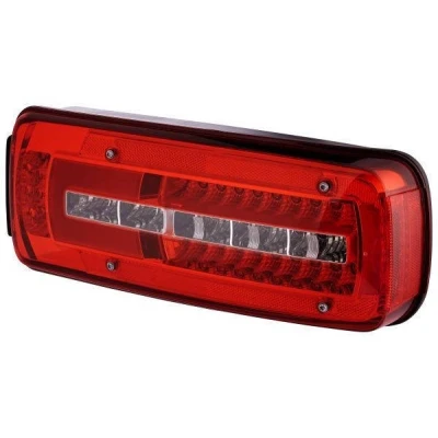 Abbildung von HELLA 2VP 012 381 221 Rückleuchte rechts LED schwarz 24 glasklar, Rot Anschluss seitlich, Elektromagnetische Verträglichkeit (EMV), mit Schrauben