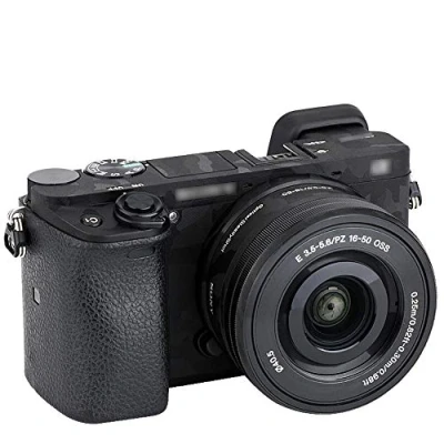 Abbildung von Schutzfolie für Sony a6300, a6400 + 16 50 mm Objektiv Kits, DSLR Kamera Aufkleber, Kratzfest, Tarnmuster, Schwarz