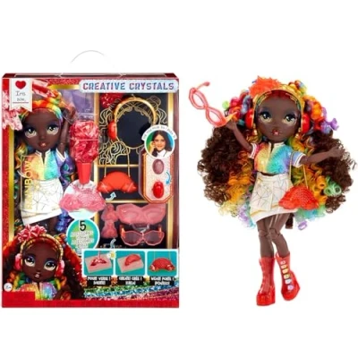 Abbildung von Rainbow High Creative Crystals Iris Regenbogenfarbene 28 cm Modepuppe mit Make It Kit für Kristall Accessoires, Ring Dich, Basteln, Harz Spielset, Geschenk Kinder ab 8, Nicht ESSBAR