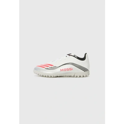 Abbildung von adidas Performance F50 Messi CLUB Unisex Fußballschuhe Turf für Kinder, Größe: 34, White/lucid red/silver coloured Schuhe