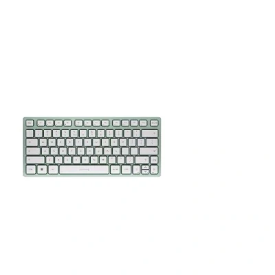 Abbildung von CHERRY KW 7100 MINI BT, Kompakte Multi Device Tastatur mit 3 Bluetooth Kanälen, EU Layout (QWERTY), Flaches Design, inkl. Transporttasche, Agave Green
