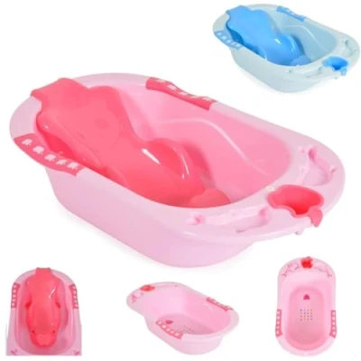 Abbildung von Cangaroo Babybadewanne Larissa 89 cm, herausnehmbarer Badesitz, Wasserablauf
