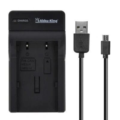 Abbildung von USB Akku Ladegerät kompatibel mit Canon NB 2L, 2LH, 2L5, 2L12, 2L13, 2L14, 2L24H