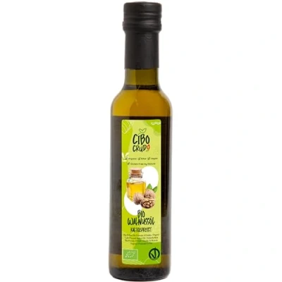 Abbildung von Walnussöl Bio 250g. Kaltgepresst Walnussöl. Unraffiniertes in Lebensmittelqualität zur Erhaltung der Natürlichen Eigenschaften. Reich an Omega 3 und Antioxidantien. Für Rezepten Salaten.