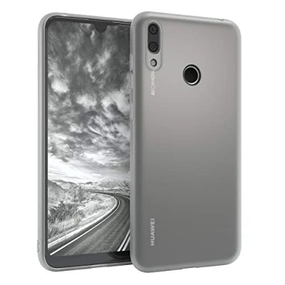 Abbildung von EAZY CASE Handyhülle Silikon mit Kameraschutz kompatibel Huawei Y7 / Prime (2019) in Transparent Matt Ultra dünn, Slimcover, Silikonhülle, Hülle, Softcase, Backcover