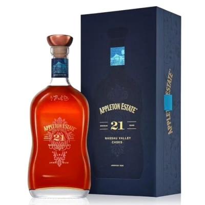 Abbildung von Appleton Estate 21 Years Old Nassau Valley Casks Jahre gereifter, gold brauner Jamaica Rum, in Eichenfässern gereift 1 x 0,7 l