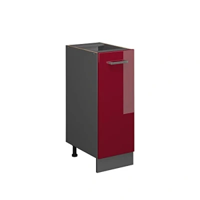 Abbildung von Vicco Apothekerschrank R Line, Bordeaux Hochglanz/Anthrazit, 30 cm ohne Arbeitsplatte