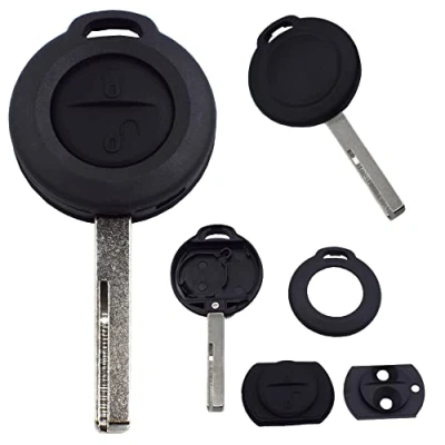 Abbildung von Repair Reparatur Satz Auto Schlüssel Austausch Gehäuse mit 2 Tasten + Rohling Tastenfeld kompatibel für Mitsubishi Carisma Colt Space Star Smart Forfour 454