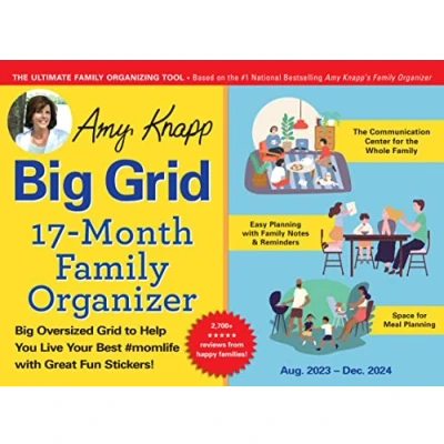 Abbildung von 2024 Amy Knapp&#039;s Big Grid Family Organizer Wall Calendar: 17 Month Giant Fridge Calendar for Mom with 175+ Stickers (Hanging Plan Calendar, ... 2024) (Amy Your Life Calendars)