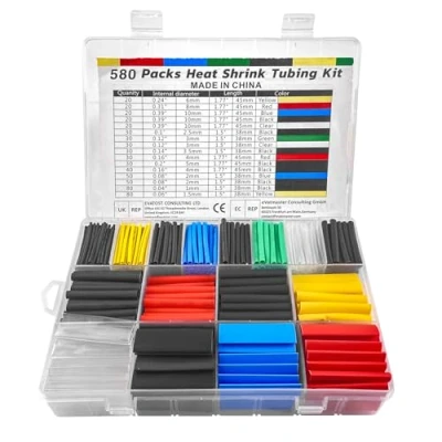 Abbildung von Labmilon 580 Stück Schrumpfschlauch Set, Schrumpfschläuche, Heat Shrink Tube, Isolierschlauch Kabel, 6 Farben 11 Größen, 2:1 Schrumpfverhältnis, Ideal für Elektrische Isolierung und Drahtverbindungen