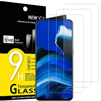 Abbildung von NEW&#039;C 3 Stück, Panzer Schutz Glas für Oppo Reno 2, 2Z, Frei von Kratzern, 9H Härte, HD Displayschutzfolie, 0.33mm Ultra klar, Ultrabeständig
