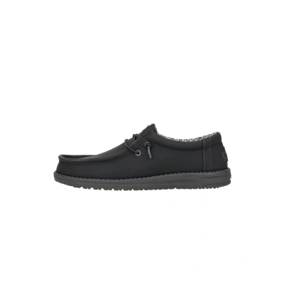 Abbildung von HEYDUDE Wally Classic Herren Slip on Schuhe Mokassin Stil, Black/Charcoal, 40