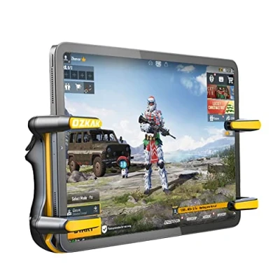 Abbildung von Ozkak Tablet Game Controller Schnellfeuer Rapid Fire Mobile 4 Trigger 6 Finger Joystick Gamepad für PUBG COD iPad Android
