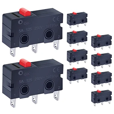 Abbildung von Taiss/10 Stücke AC 125 250V 5A 3 Pins Red Cherry Arcade Drucktaster Miniatur Mikroschalter E schalter SPDT 1NO 1NC KW11 3Z 01
