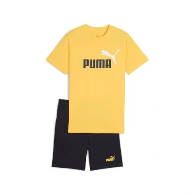 Abbildung von Puma LOGO TEE AND Shorts Unisex SET kurze Sporthose für Kinder, Größe: 152, Sunny yellow