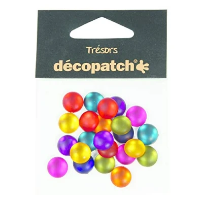 Abbildung von Décopatch BJ005O Packung mit 24 Schmuck (ideal für Ihre Pappmachés und Bastelprojekte, 10mm, tolle Lichteffekte) Stück flashy, farbig sortiert