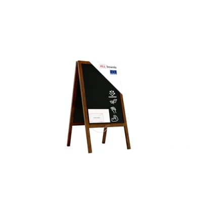 Abbildung von ALLboards Kundenstopper Wasserfest mit lackiertem Holzrahmen 118x61cm, Werbetafel, Gehwegaufsteller, Aufsteller, Straßenreiter, Kreide