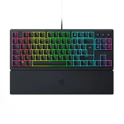 Abbildung von Razer Ornata V3 Tenkeyless Kompakte Low Profile Gaming Tastatur (Mecha Membran Schalter, UV beschichtete Tastenkappen, dedizierte Medientasten mit Hintergrundbeleuchtung, magnetische