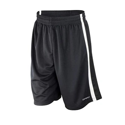 Abbildung von Spiro Herren Basketball Shorts, schnelltrocknend, Schwarz (schwarz/weiß), Gr. 3XL