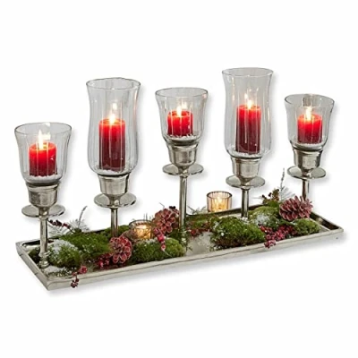 Abbildung von Mirabeau Kerzenständer Kerzentablett Ennedi silber/klar