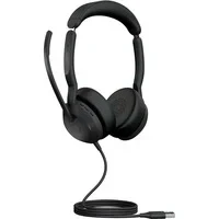 Abbildung von Jabra Evolve2 50 Kabelgebundenes Stereo Headset mit Air Comfort Mikrofone aktiver Geräuschunterdrückung (ANC) kompatibel allen UC Plattformen wie Zoom und Google Meet Schwarz