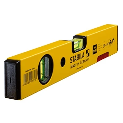 Abbildung von STABILA Magnet Wasserwaage Type 70 M, 30 cm, leichtes Alu Profil, starkes Seltenerd Magnetsystem, 1 Horizontal Libelle, Vertikal Made in Germany