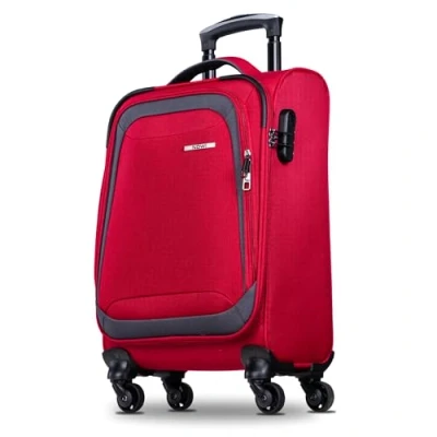 Abbildung von NOWI Korfu 360 Drehbarer Koffer Arretierbares Gestänge, 2 Vortaschen, Zahlenschloss, Geschäumte Front, 4 Rollen (rot, M)