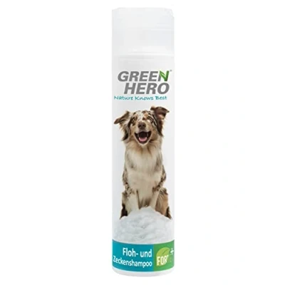 Abbildung von GreenHero Tiershampoo Floh und Zeckenshampoo FORTE mit EC Öl Zeckenschutz, 250 ml, Schützt vor Zecken, Flöhen, Milben, Läusen &amp; Parasiten