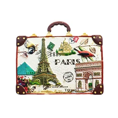 Abbildung von 3D Koffer Paris Frankreich Kühlschrank Magnet Tourist Souvenirs Handmade Harz Handwerk Magnetischen Aufkleber Home Küche Dekoration Reise Geschenk