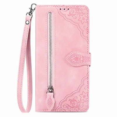 Abbildung von Hülle Kompatibel with Blackview A52，Blackview A52 PU Leder Wallet Ständer Case, Magnetisch Lederhülle Slot [Stand Function] [Card Slots] für Rosa