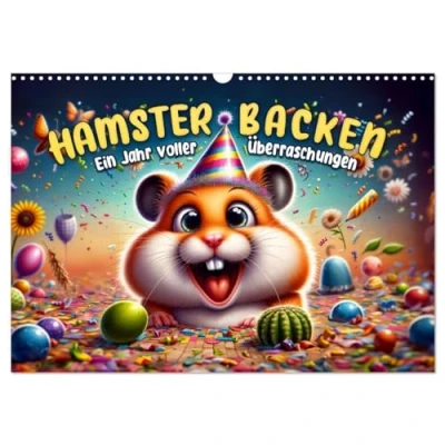 Abbildung von Hamsterbacken: Ein Jahr voller Überraschungen (Wandkalender 2025 DIN A3 quer), CALVENDO Monatskalender