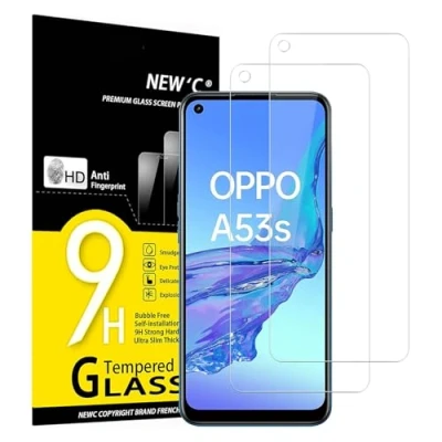 Abbildung von NEW&#039;C 2 Stück, Panzer Schutz Glas für Oppo A53 / A53s, Frei von Kratzern, 9H Härte, HD Displayschutzfolie, 0.33mm Ultra klar, Ultrabeständig