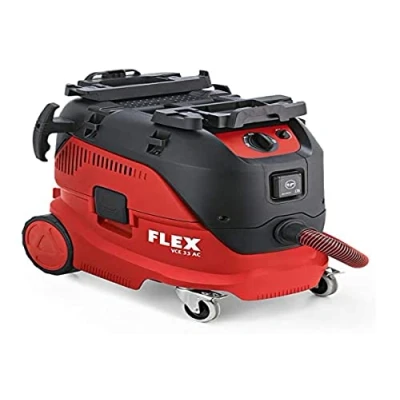 Abbildung von Flex Sicherheitssauger VCE 33 L AC (1200 W, mit Adapterplatte für Boxxen, Industriesauger Zubehör, Behälter 30 l, Füllmenge Flüssigkeiten 17 Schlauchlänge 4 m, Geräte Steckdose) 444111, Rot / Schwarz