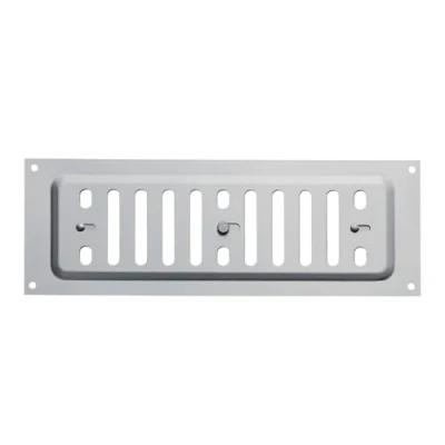 Abbildung von SOTECH Edelstahl SS304 Lüftungsgitter verschließbar (260 x 90 mm) Abluftgitter mit ovaler Schlitzlochung zum Aufschrauben Schiebeverschluss