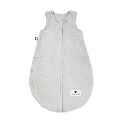 Abbildung von Julius Zöllner Musselin Sommerschlafsack grau, Größe 60 aus weicher Baumwolle, sicher und schadstoffgepüft, ideal für warme Sommernächte