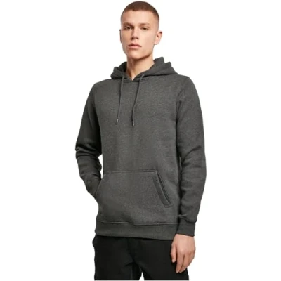 Abbildung von Build Your Brand Herren Heavy Hoody Jacke, Schwarz (Charcoal 00091), Small