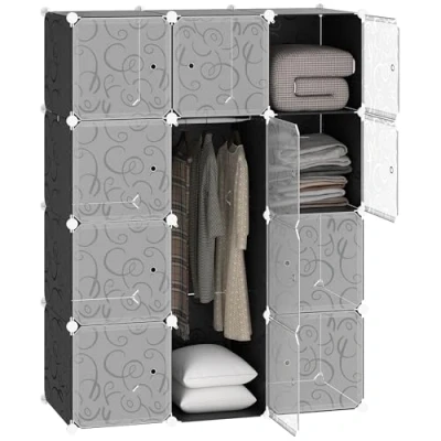 Abbildung von HOMCOM Kommode (Set, 1 St., Garderobenschrank), DIY Kleiderschrank Steckregal Regalsystem 8 Fächer
