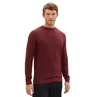 Abbildung von TOM Tailor Strickpullover, Herren, Größe: Medium, Bordeaux