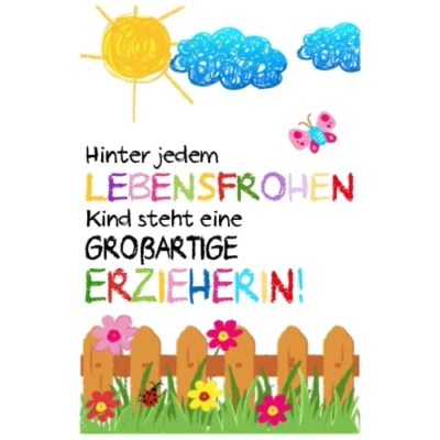 Abbildung von Hinter jedem lebensfrohen Kind steht ein großartiger Erzieherin: Erzieher Notizbuch Kindergarten Abschiedsgeschenk für Erzieher, Tagesmütter oder ... cm ca. 120 Seiten Geschenk Erzieherin